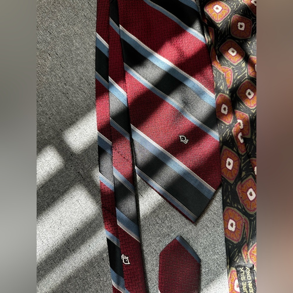 Giorgio Armani Cristian Dior Cravatte Ties Set of 2 - Picture 2 of 7